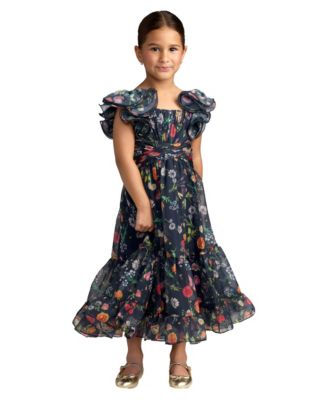 Детское цветочное платье Mac Duggal Chiffon Ruffle Sleeve