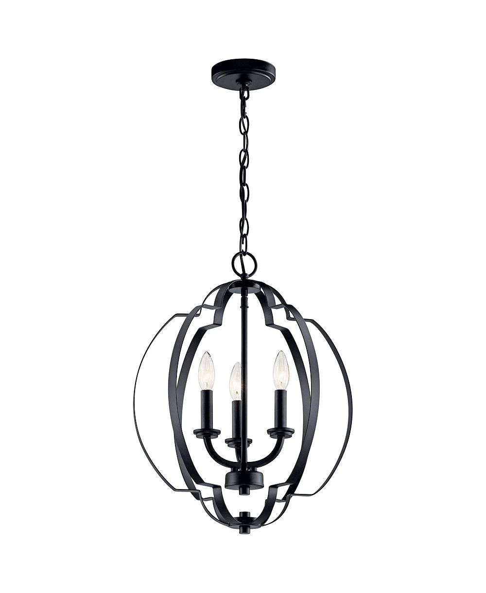 Kichler Voleta 16 1/2" Wide Black 3-Light подвесной светильник для фойе