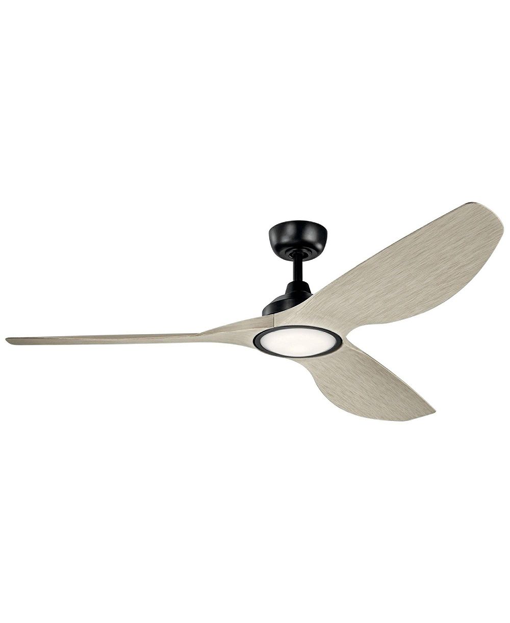 Потолочный вентилятор Kichler 65" Imari Black LED с лопастями White Walnut