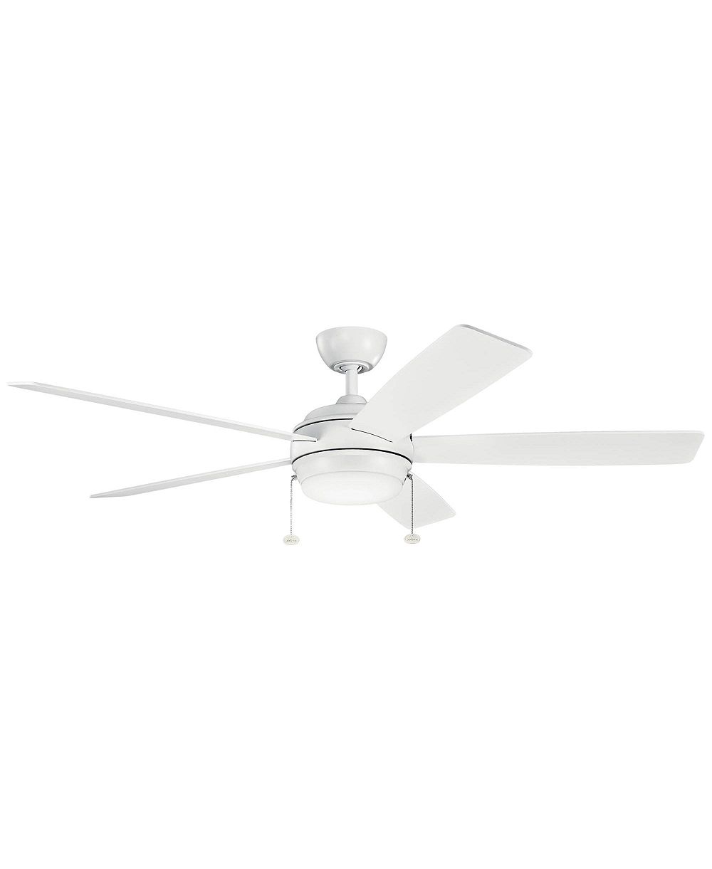 Потолочный вентилятор Kichler Starkk 60", матовый белый, LED, с цепочкой
