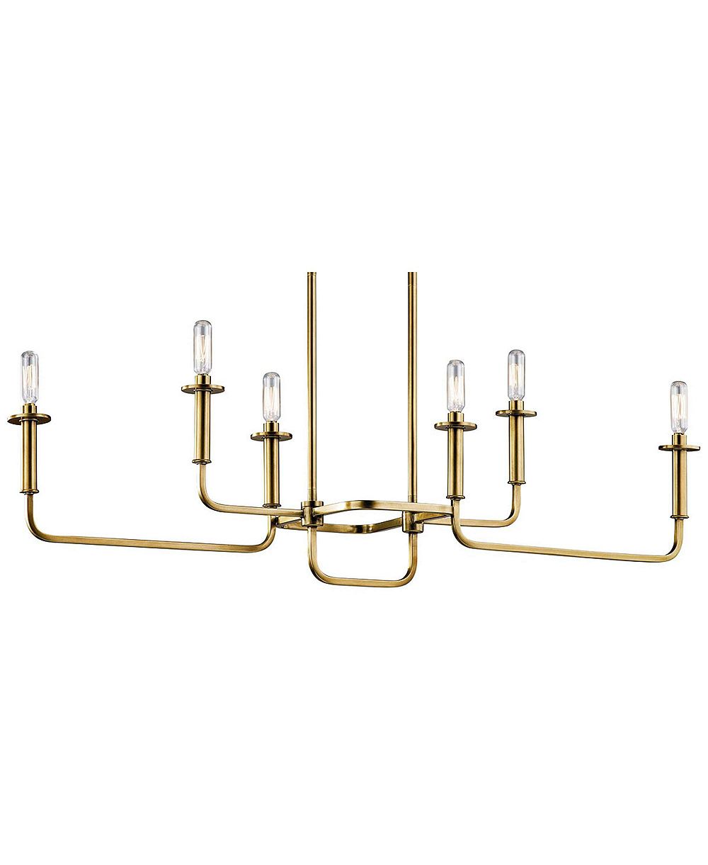 Люстра Kichler Alden 38 1/2" Wide Brass 6-Light Linear Candelabra