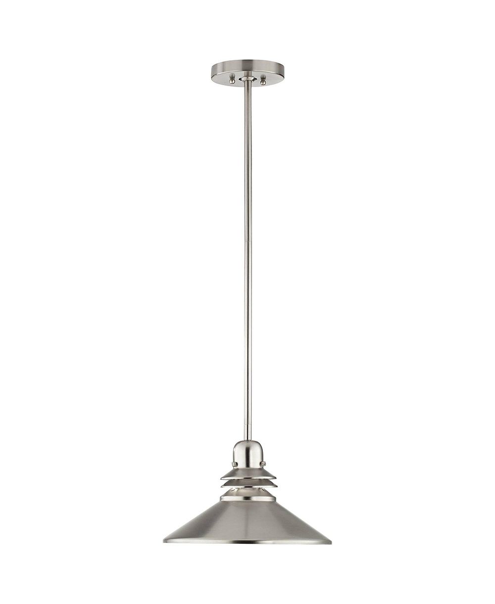 Современный мини-подвесной светильник Kichler Grenoble 11" Wide Brushed Nickel 1-Light