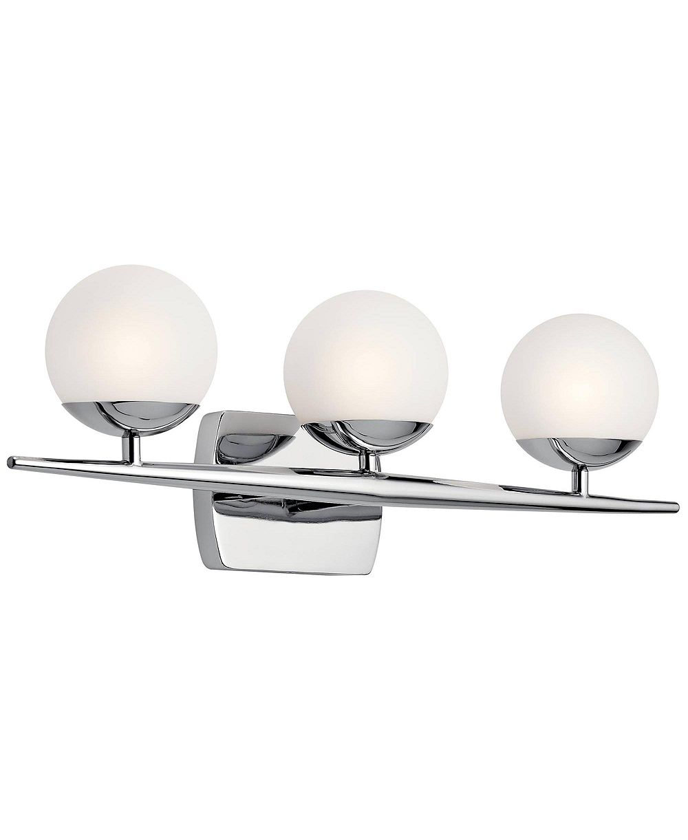 Хромированный трехламповый светильник для ванной Kichler Jasper 24 1/2" Wide