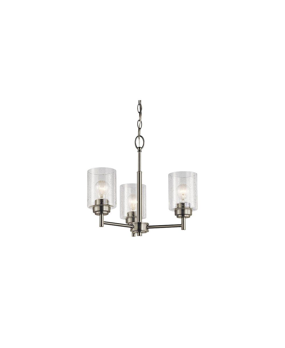 Люстра Kichler Winslow 18" Wide Brushed Nickel 3-Light Chandelier