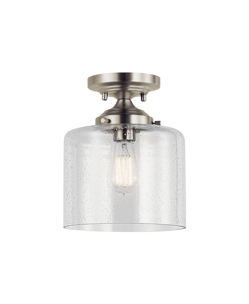 Kichler Winslow потолочный светильник с матовым стеклом, ширина 8 1/2", цвет Brushed Nickel