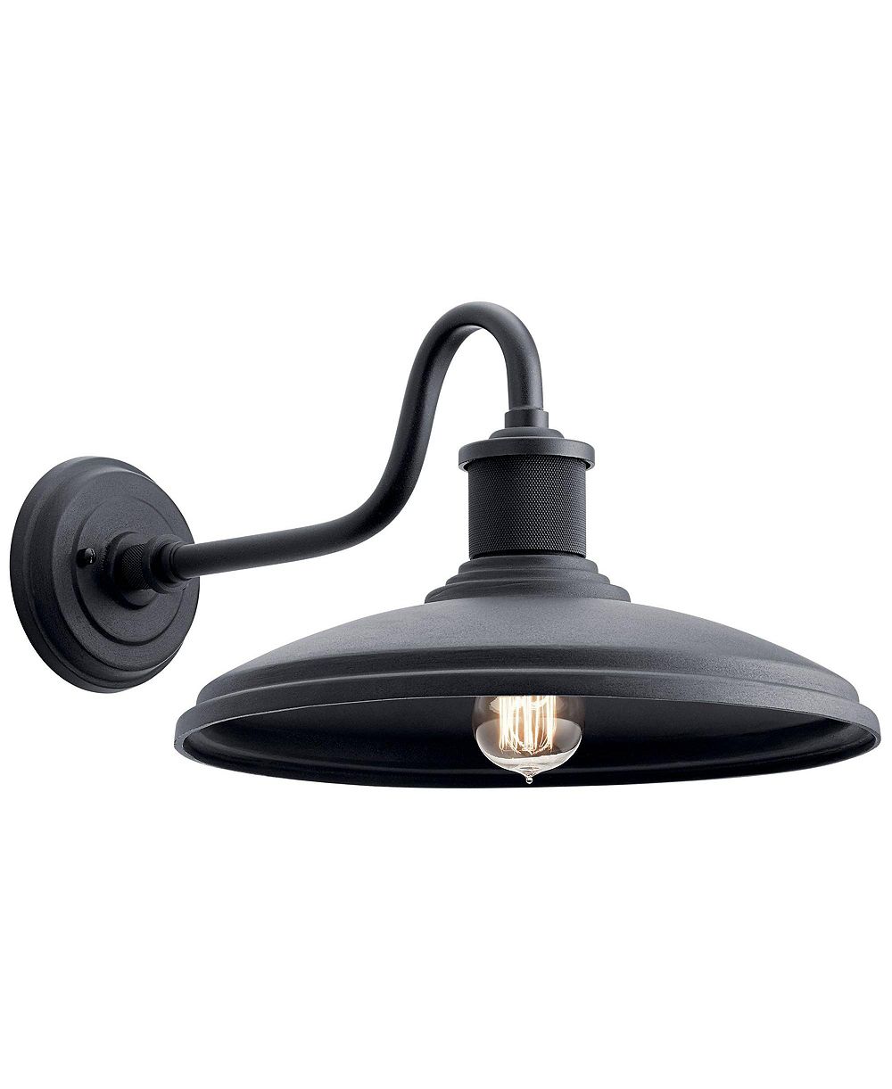 Текстурный черный уличный настенный светильник Kichler Allenbury Large 9"