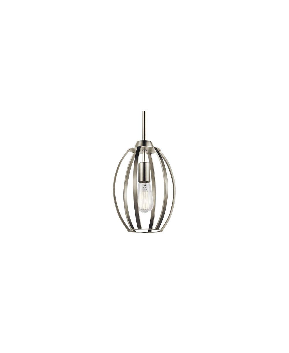 Мини-подвесной светильник Kichler Tao 8" Wide Open Gourd Brushed Nickel