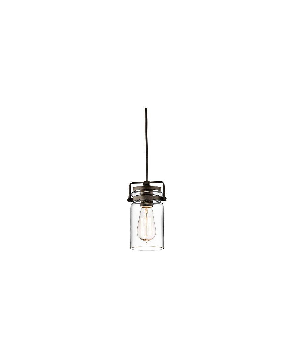 Мини-подвесной светильник Kichler Brinley 4 3/4" Wide Clear Glass Olde Bronze