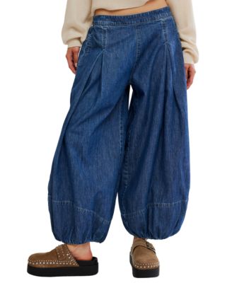 Free People Women's Moonflower Mid-Rise Wide-Leg Pull-On Jeans