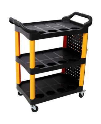 Streamdale Furniture  3-Tier Rolling Auto Detail Cart with Panel and Hooks