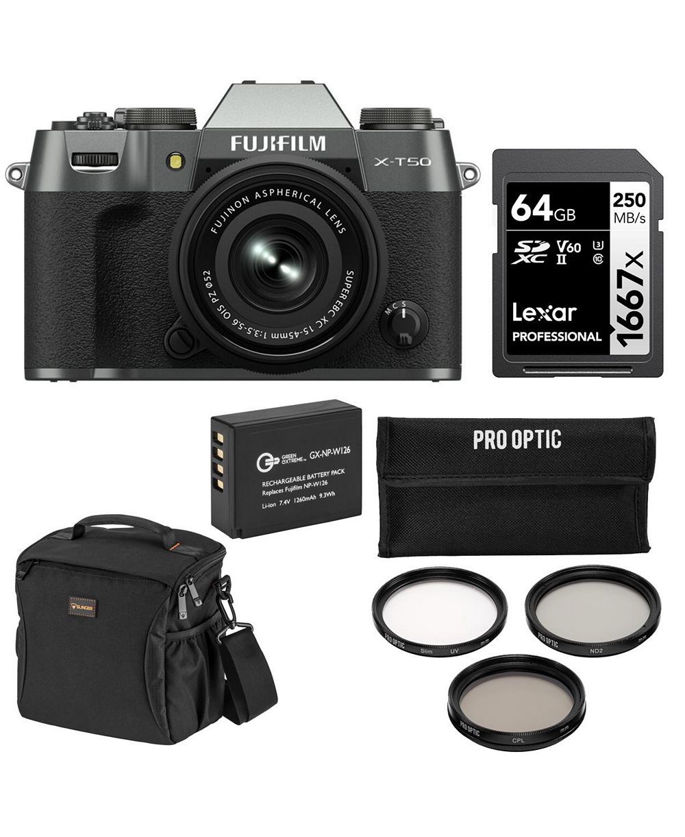 Fujifilm X-T50 40.2-Megapixel 6.2K/4K In-Body Image Stabilization Mirrorless Camera Bundle