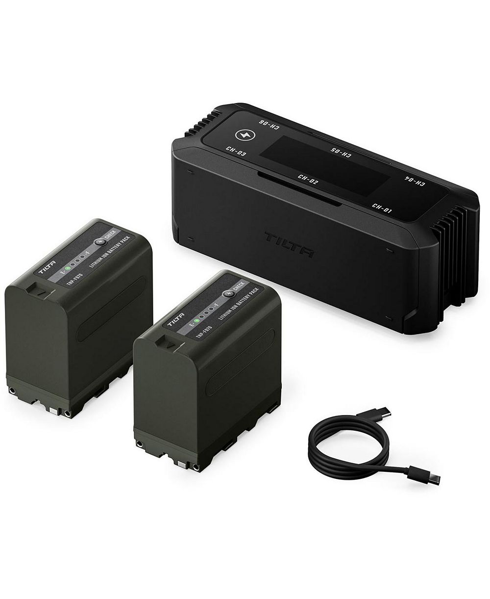 Tilta 6-Channel Foldable Charging Station for NP-F Batteries with 2 NP-F970 Batteries
