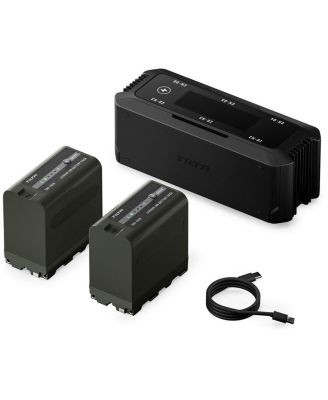 Tilta 6-Channel Foldable Charging Station for NP-F Batteries with 2 NP-F970 Batteries