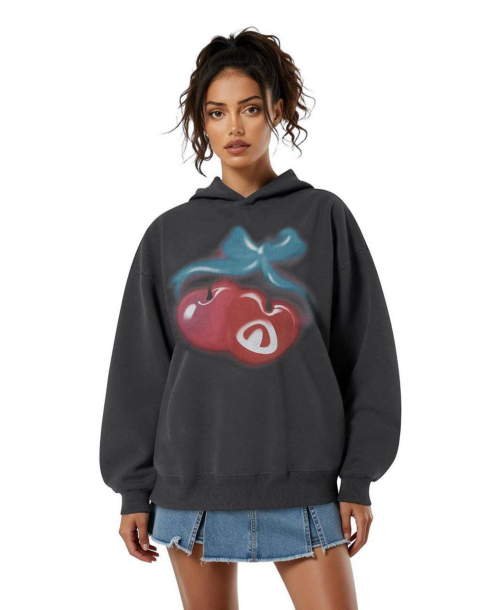 Aelfric Eden Women's Oversized Cherry-Print Pullover Hoodie
