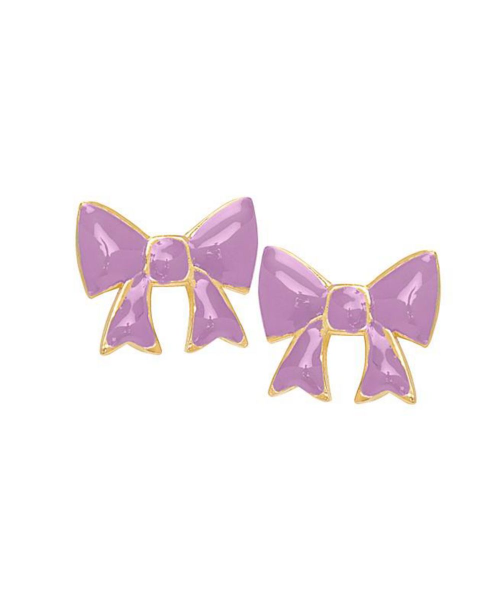 Серьги-гвоздики Lily Nily с эмалевым бантом, 14K