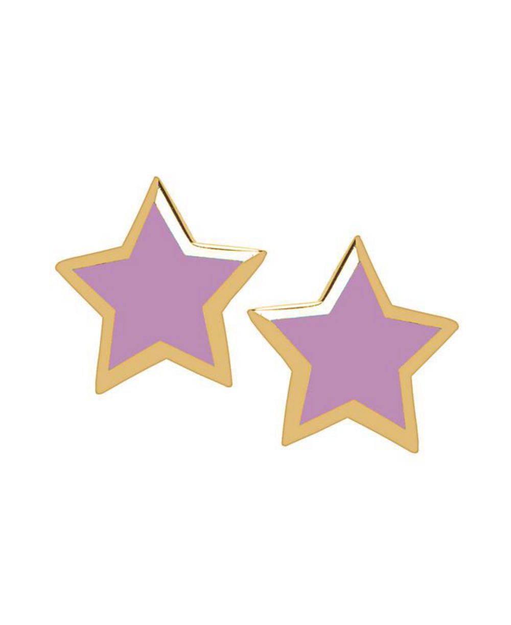 Серьги-гвоздики Lily Nily в форме звезды с эмалью, 14K золото