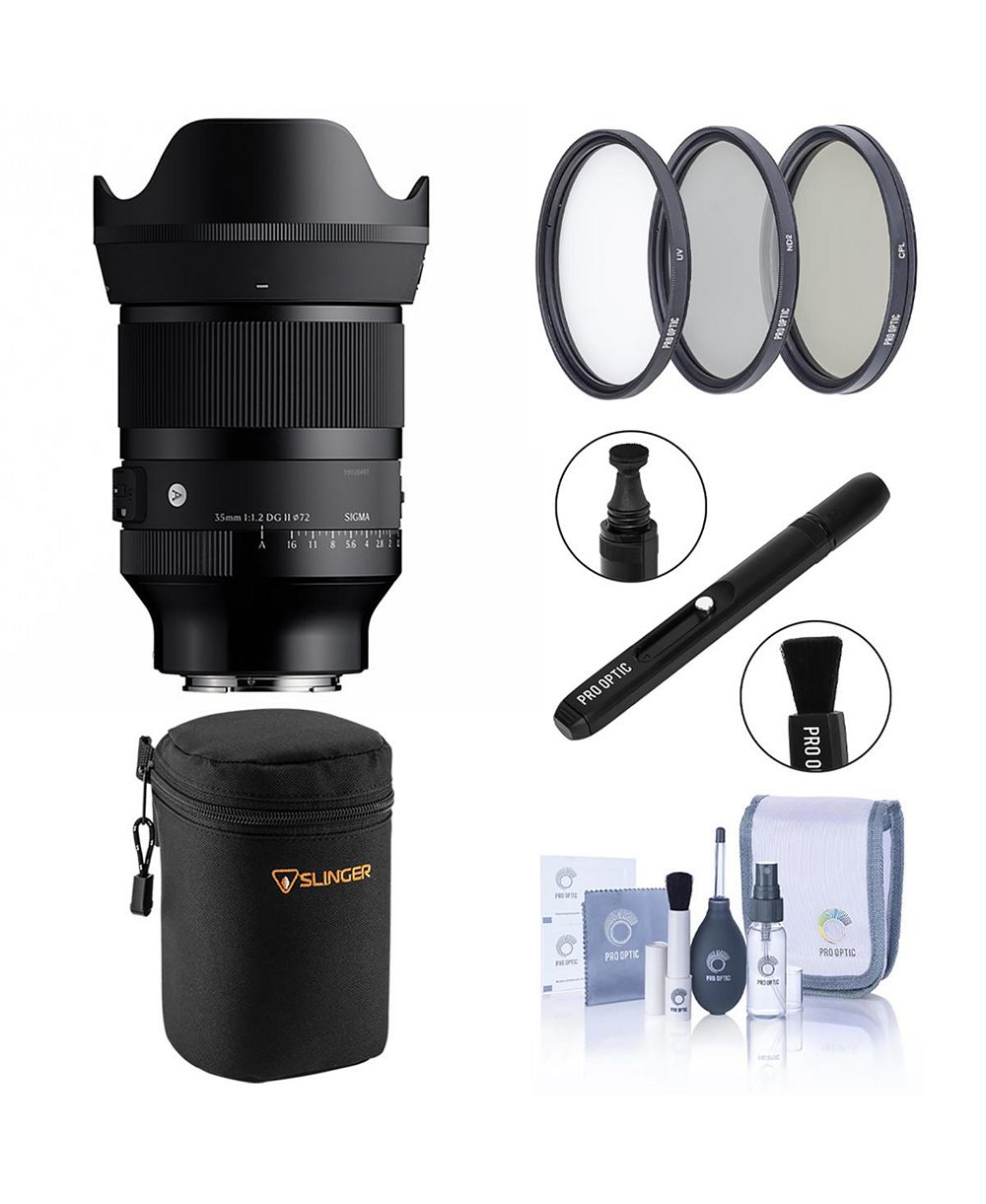 Sigma 35mm f/1.2 DG II Art Lens for Sony E, w/72mm Filter Kit, Lens Case
