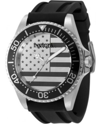 Мужские кварцевые часы Invicta Pro Diver 50418, 45 мм, серебристый циферблат, силиконовый ремешок
