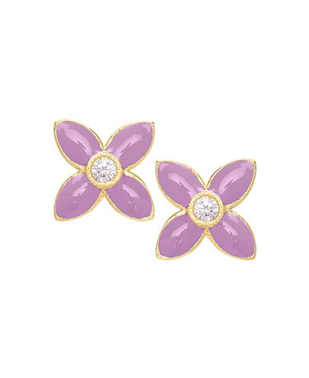 Lily Nily Серьги-гвоздики с цветком из кубического циркония в 14K