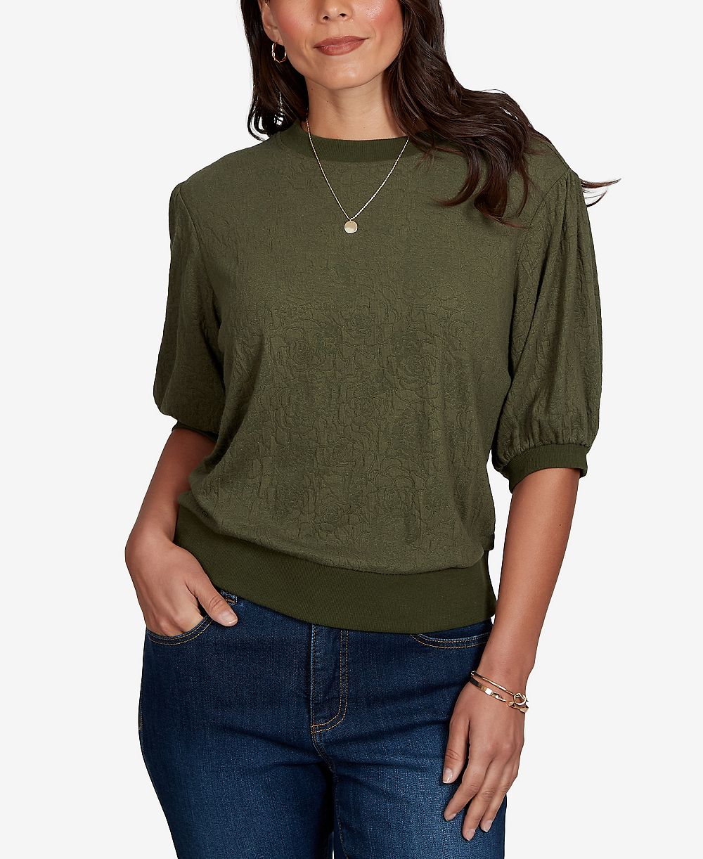 Женский топ Ruby Rd. Petite Rosette Textured Knit Top