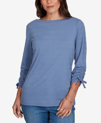 Женский топ Ruby Rd. Petite Ottoman 3/4-Sleeve Boat Neck