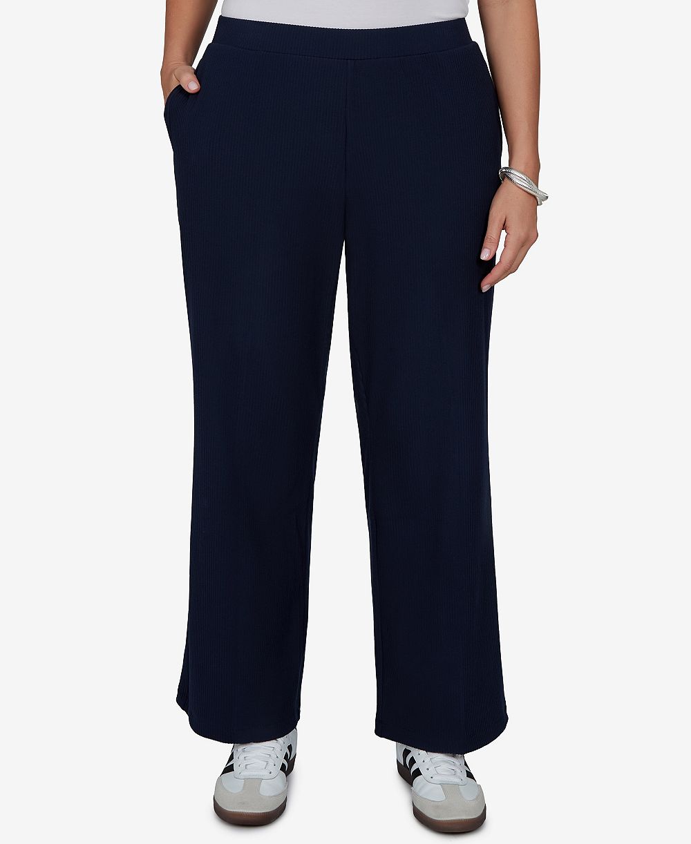 Ruby Rd. Plus Size Wide-Leg Pull-On Ribbed Pants