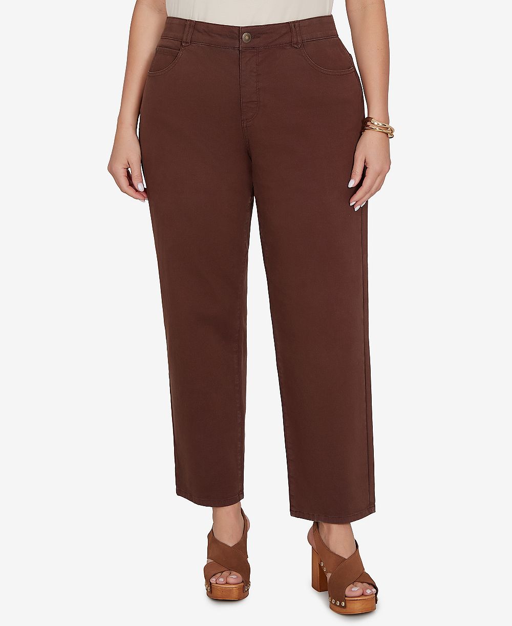 Брюки Ruby Rd. Plus Size Colored Denim Mid-Rise Straight