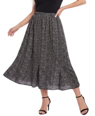 NY Collection Petite High-Waisted Midi A-Line Skirt