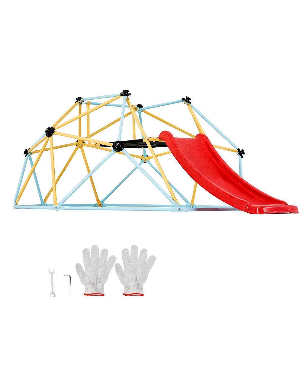 Slickblue Geometric Climbing Dome with Slide, 72" x 96" x 36", For 2-3 Kids, Ages 3-9