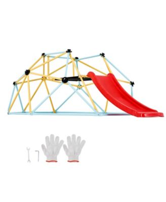 Slickblue Geometric Climbing Dome with Slide, 72" x 96" x 36", For 2-3 Kids, Ages 3-9