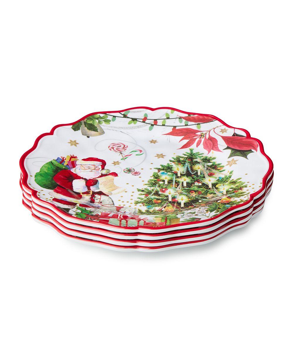 Набор тарелок Certified International Santa's Delivery Melamine, 4 шт.