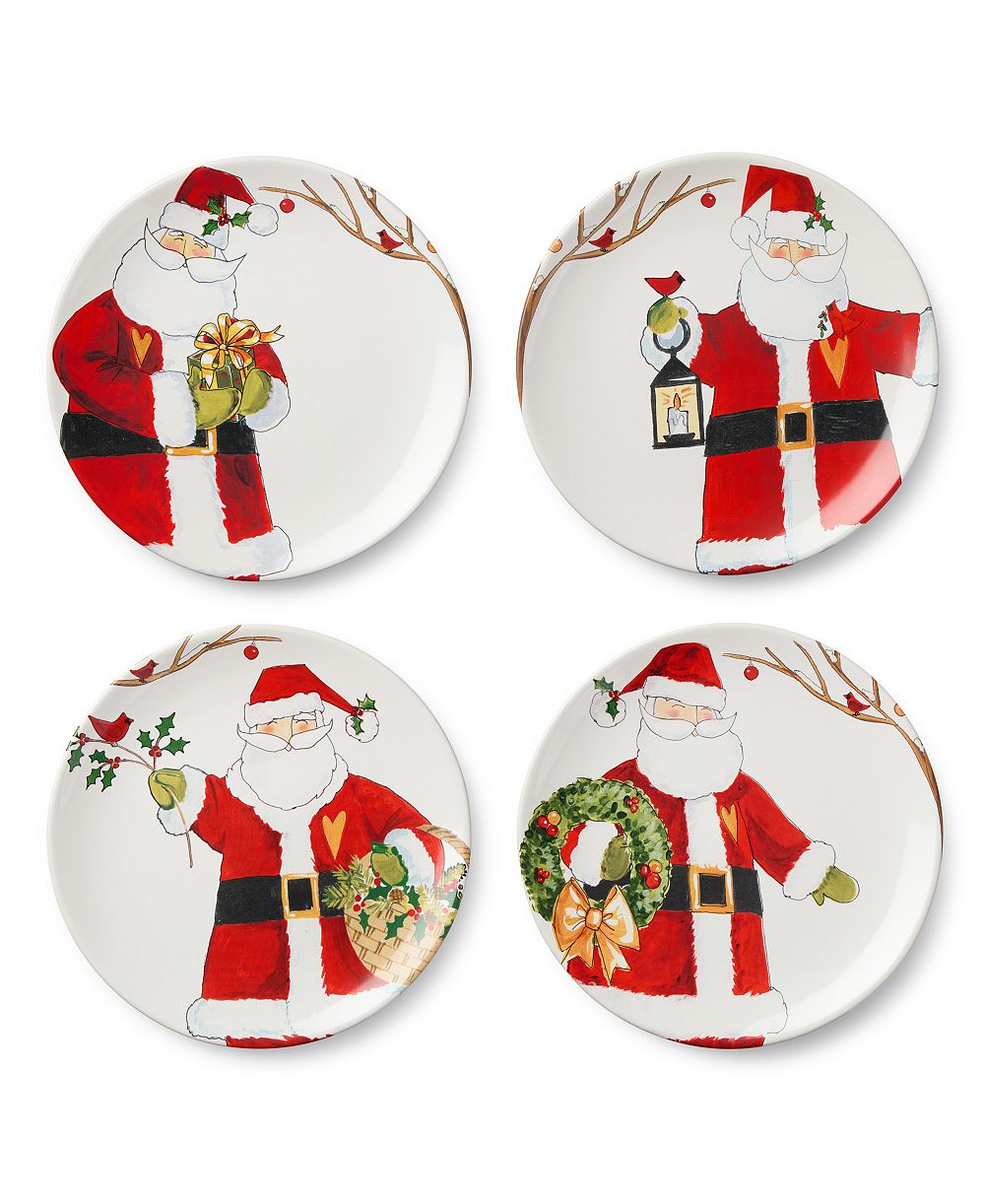 Certified International тарелки для ужина Santa Delight, набор из 4 шт