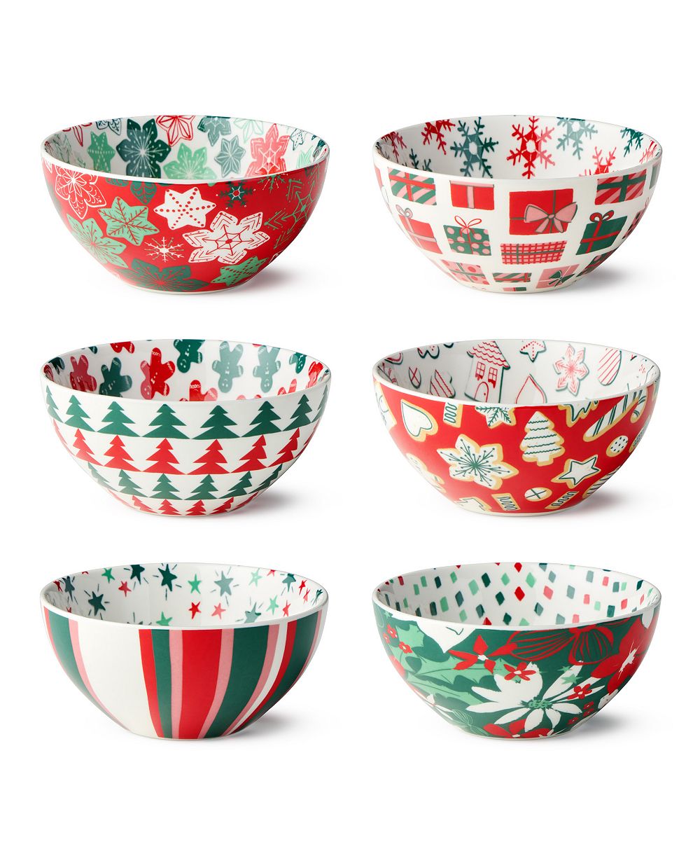 Certified International Holiday Spruce универсальные маленькие миски, комплект из 6 шт.