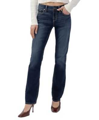 Silver Jeans Co. Women's Elyse Mid-Rise Straight-Leg Jeans
