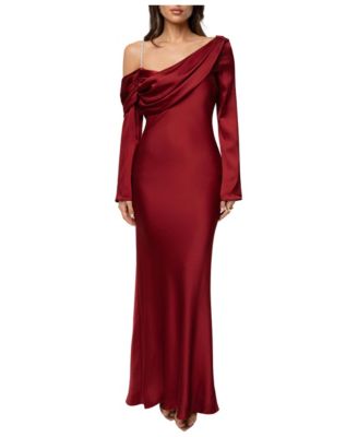 JLUXLABEL Women's One And Only One-Shoulder Mermaid-Hem Satin Dress