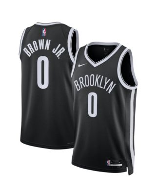 Мужская и женская игровая футболка Nike Mikel Brown Jr. Black Brooklyn Nets Swingman Icon Edition
