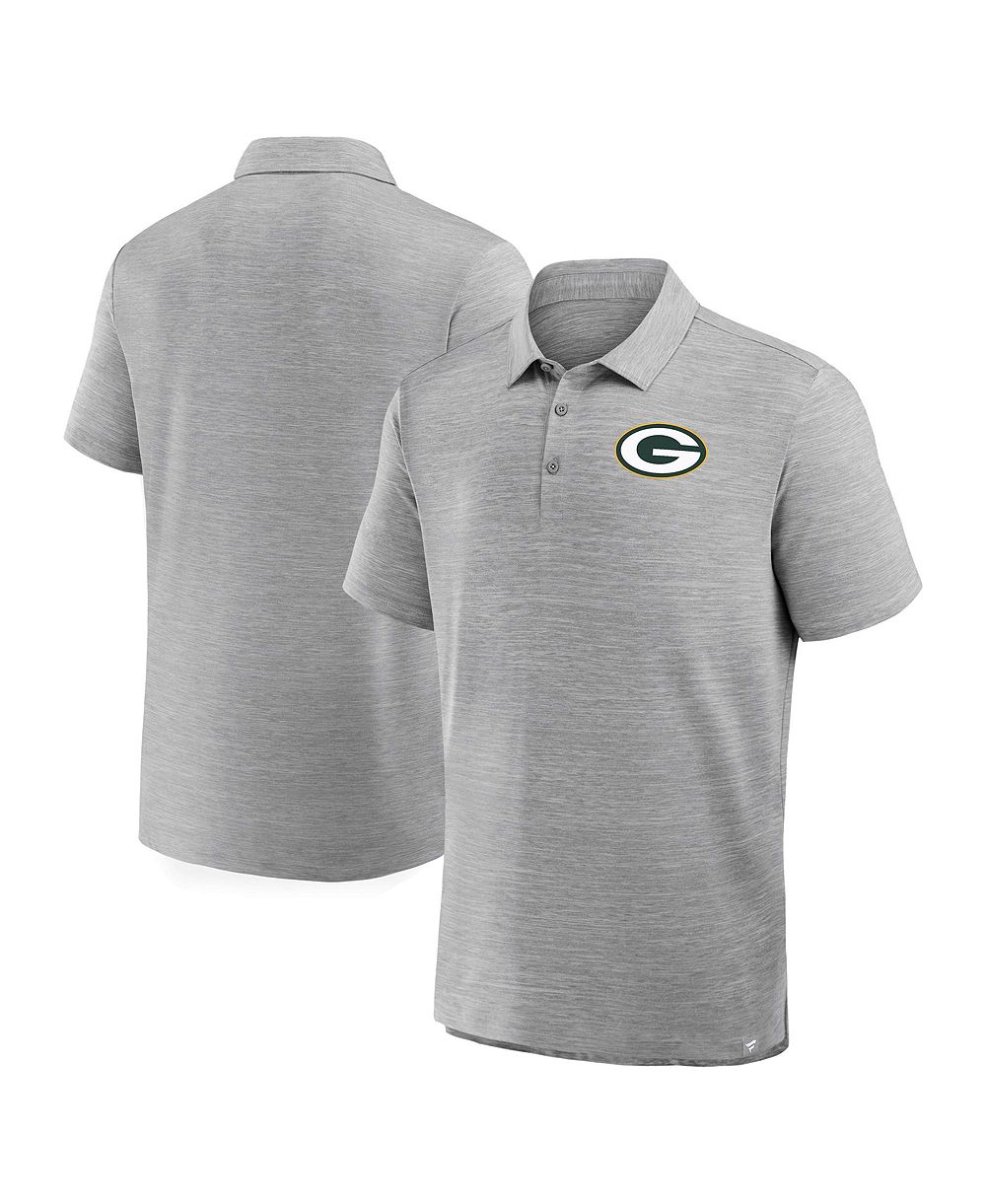 Fanatics Men's Heather Gray Green Bay Packers Clutch Polo Shirt