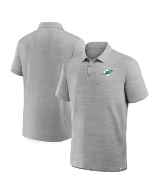 Fanatics Men's Heather Gray Miami Dolphins Clutch Polo Shirt
