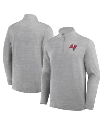 Fanatics Men's Heather Gray Tampa Bay Buccaneers Clutch Quarter-Zip Pullover Sweatshirt