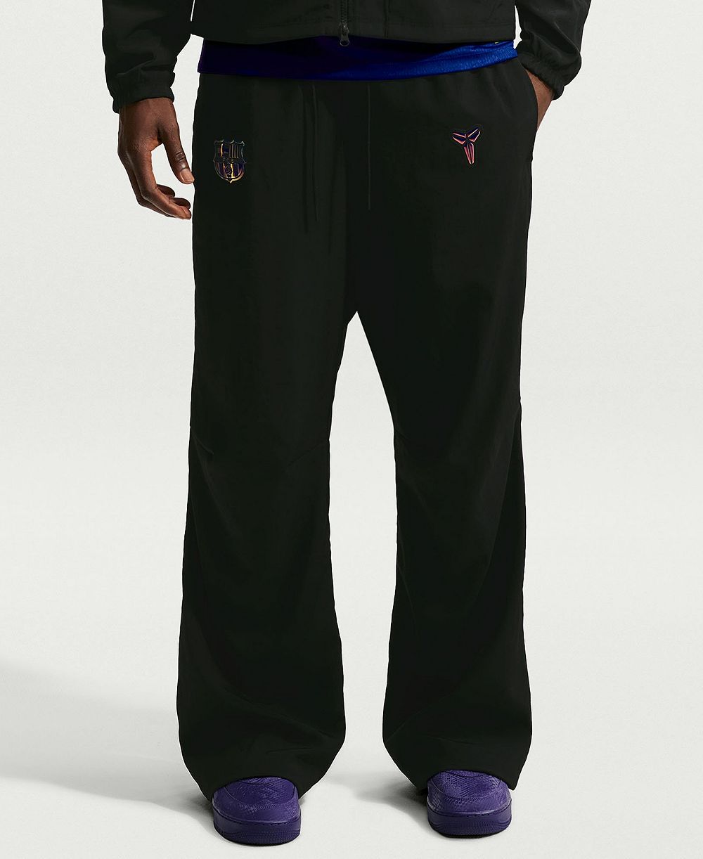 Мужские тканые брюки Nike черного цвета с логотипом Barcelona 2026/27