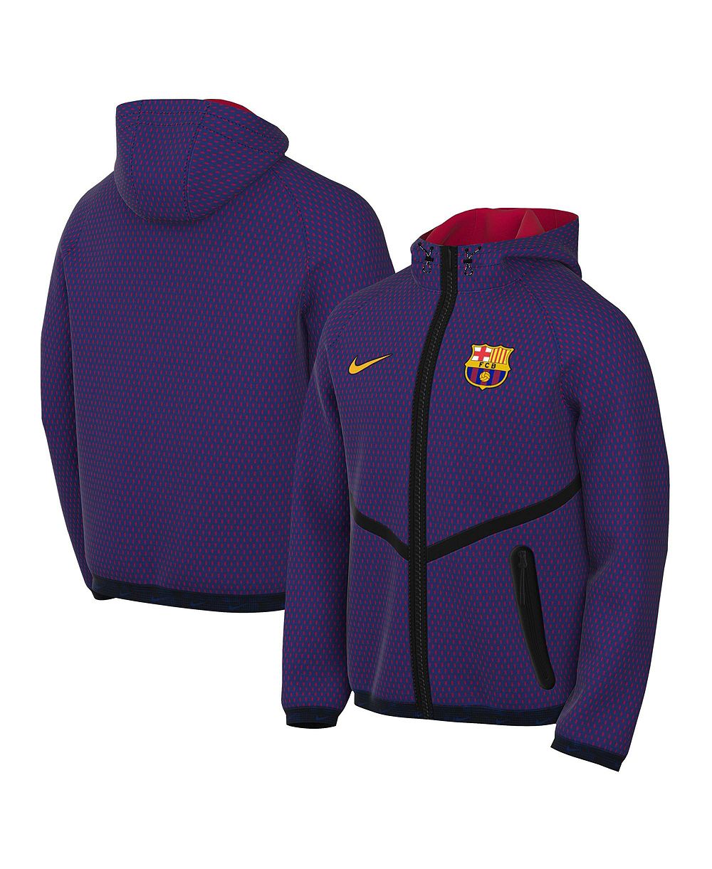 Nike мужская толстовка на молнии с капюшоном Dri-FIT цвета синяя, Барселона 2026/27, церемониальная коллекция