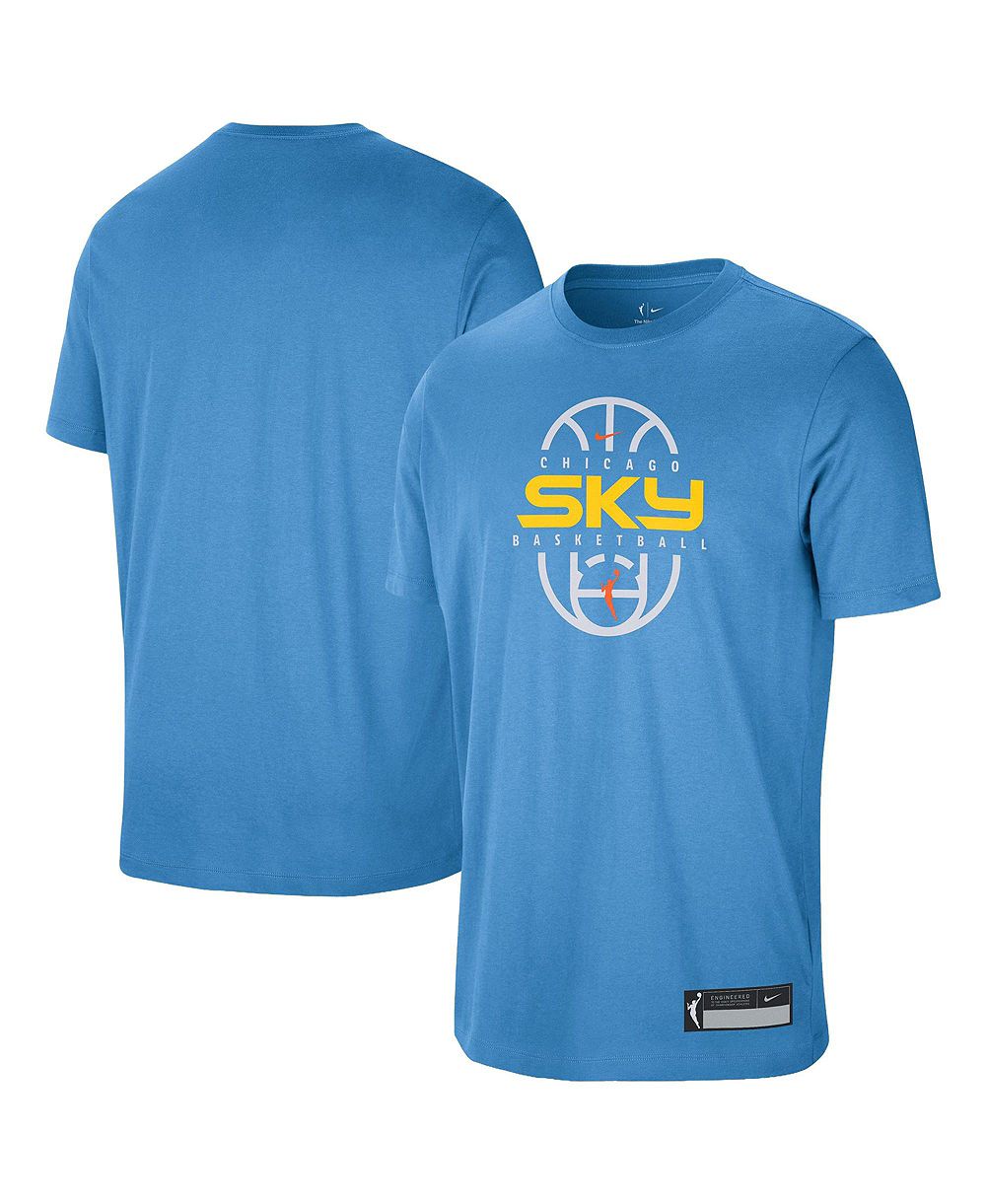 Nike Мужская и Женская премиальная футболка Sky Blue Chicago Sky 2026 On-Court Authentic Practice