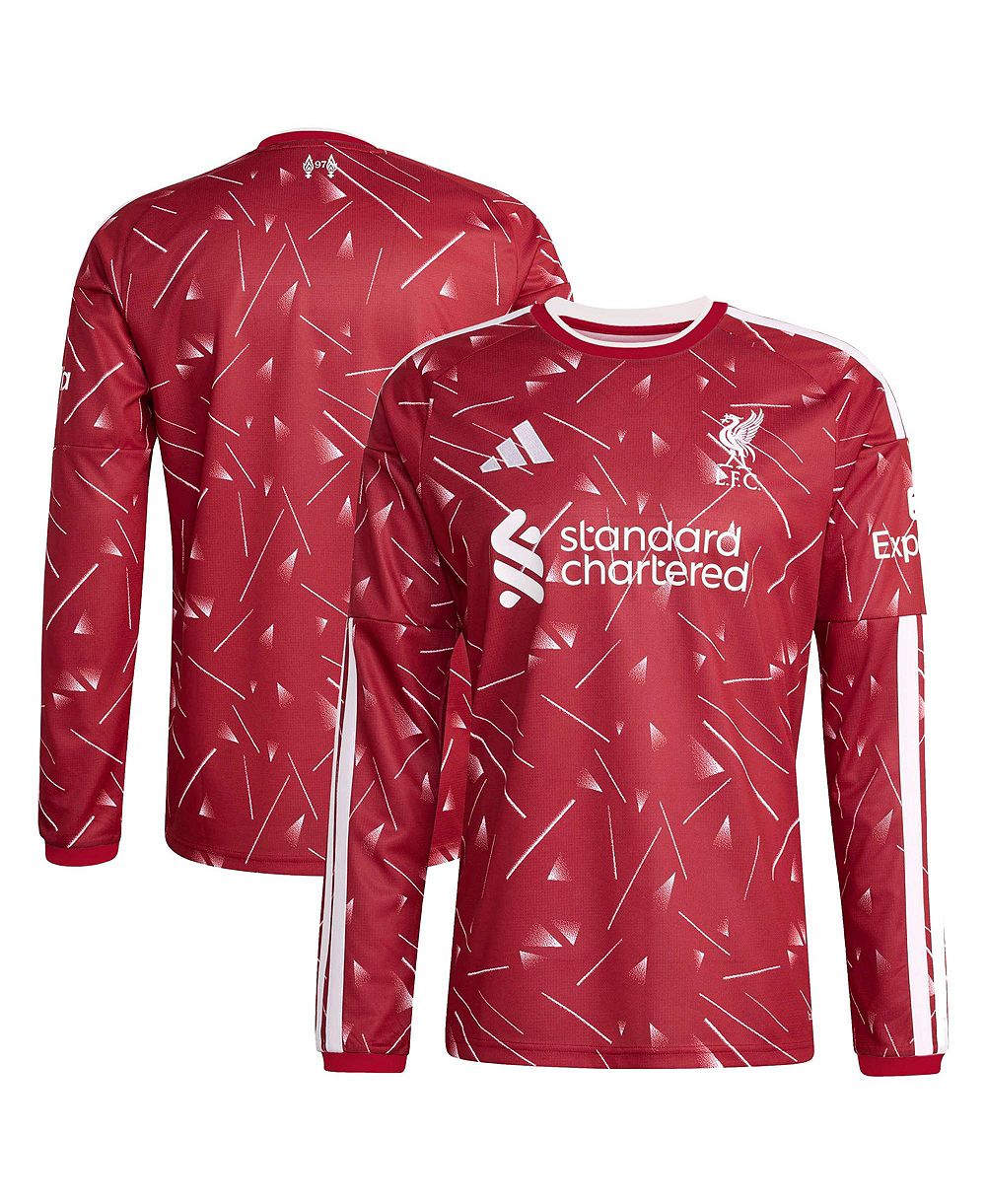 Мужская игровая футболка Adidas Liverpool 2026/27 Home Replica, длинный рукав, красная