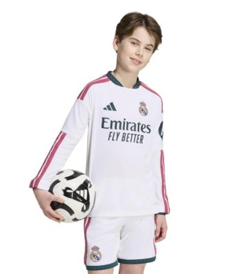 Детская футболка Adidas с длинным рукавом белая Real Madrid 2026/27 Home Replica