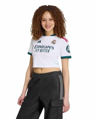 adidas Women's White Real Madrid 2026/27 Home Cropped Replica Jersey