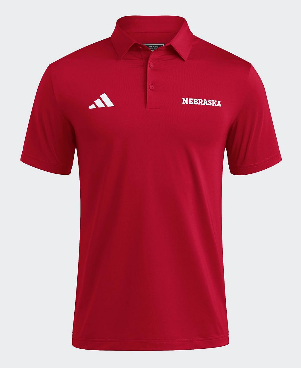 adidas Men's Red Nebraska Huskers Ultimate 365 Solid Polo Shirt