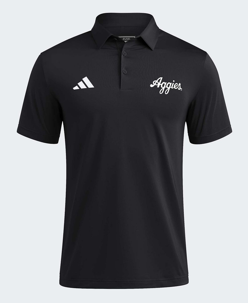adidas Men's Black Texas A M Aggies Ultimate 365 Solid Polo Shirt
