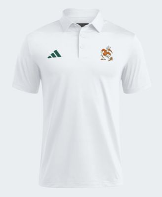 adidas Men's White Miami Hurricanes Ultimate 365 Solid Polo Shirt