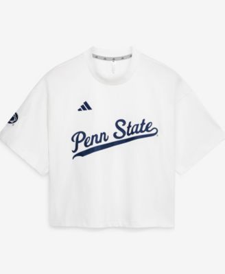 adidas Women's White Penn State Nittany Lions Cropped Baseball Fashion Jersey