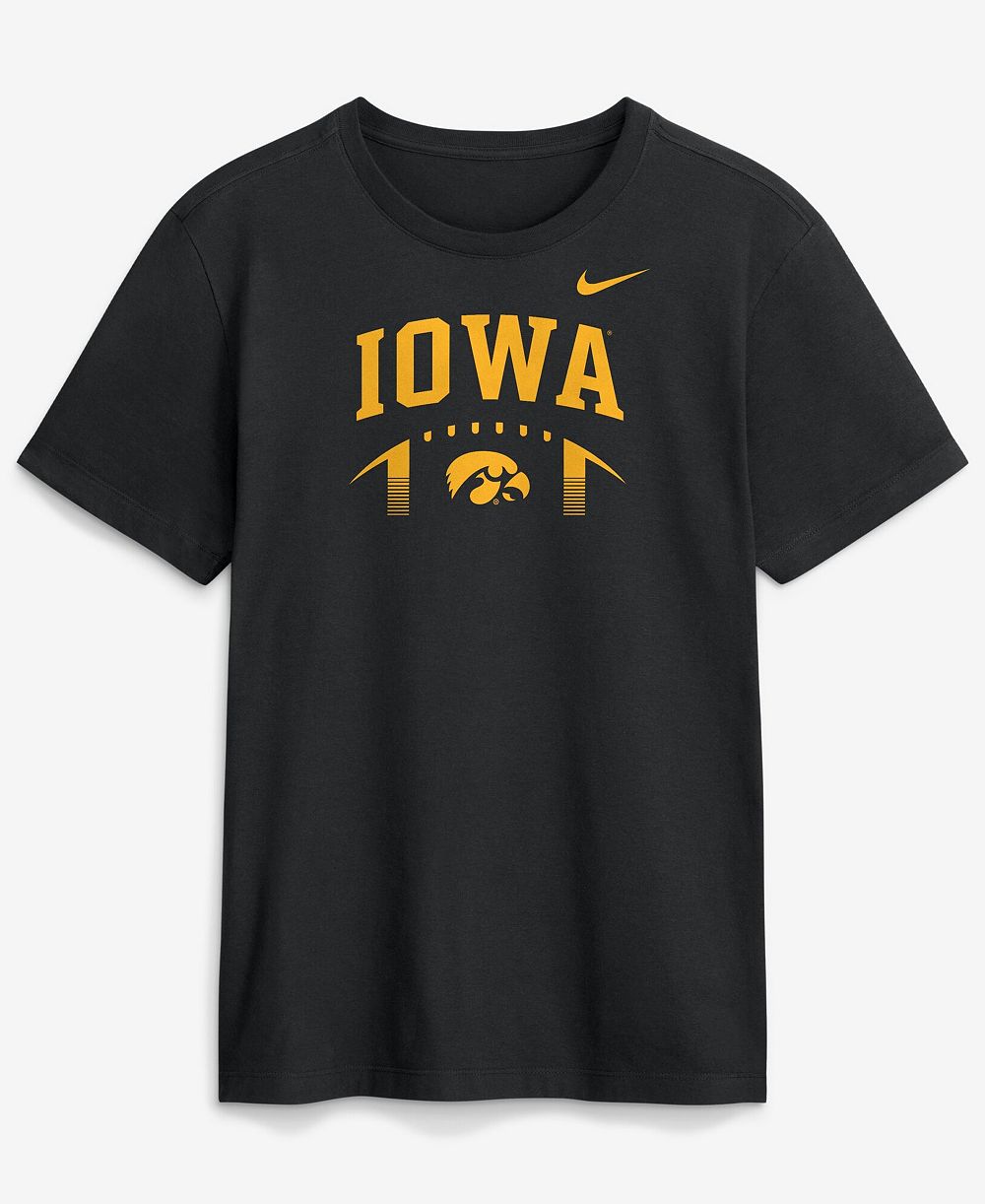 Nike Men's Black Iowa Hawkeyes Primetime Football Icon T-Shirt